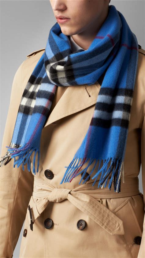 mens burberry scarf blue|Burberry scarf 50 cashmere wool.